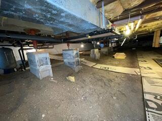 This Glenwood, MN crawlspace was exposed to moisture, creating a breeding ground for mold and energy loss. The damp conditions and unsealed floor were a major concern for the homeowner's energy efficiency and home protection.