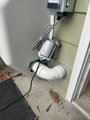 Radon Fan Installed to PVC Pipe