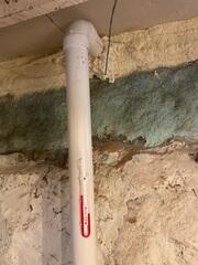 Radon PVC Pipe Exiting Basement