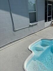 The homeowner had observed areas of the concrete pool deck where the slabs had noticeably settled.