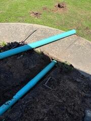 Trench Beneath Sidewalk