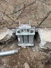 Préparation pour l'installation des poutres de soutiens (Push Piers)