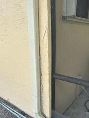 The homeowner noticed vertical cracks in their home's exterior walls, indicating potential structural issues with their foundation.