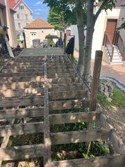 Most of the beams along the bridge were solid, but a section of joists needed replacement.