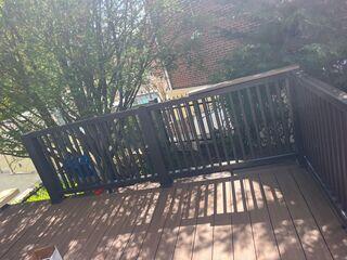 The railings and railing posts are the next step during the deck installation process.