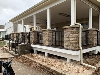 📸 Luxury Trex Covered Deck with Stone Columns & Sunken Hot Tub - North Star, DE