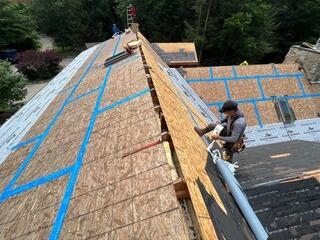Seams Are Taped and Ice and Water Shield Is Installed
