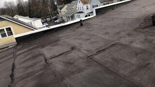Damaged flat roof
