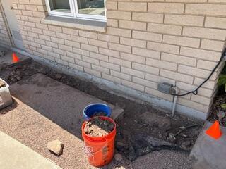 Before Stem Wall Repair - Horizontal Crack & Concrete Flaking | Mesa, AZ