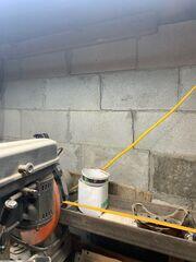 The foundation wall before our installation of the PowerBrace