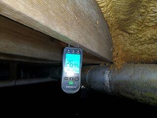 Any wood moisture reading above 20% is seriously concerning to the structure and integrity to the lumber.