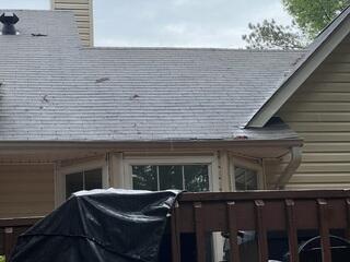 Damages section of gutter