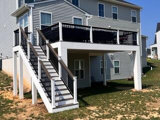 Elevated Trex Deck with Wraparound Stairs