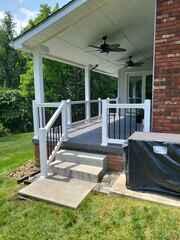 White / Black Aluminum Spindles  36" Superior T Vinyl / Aluminum Railing