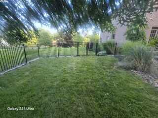 60" Chicago / 3 Rail Black Aluminum Fence.
