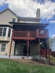 New gutter installed over porch