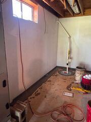Basement Waterproofing System Installed