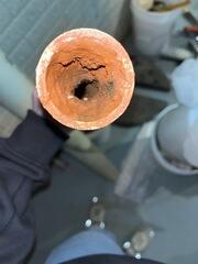 As you can see, iron ochre almost completely clogged this sump pump discharge line.