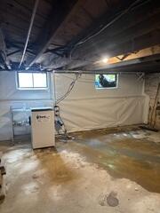 CleanSpace is a durable, waterproof vapor barrier designed to keep moisture, mold, and musty odors out of your basement or crawl space. Installed along walls or floors, it creates a bright, clean, and sealed environment that protects your home from water intrusion and humidity. With its tough, reinforced material, CleanSpace not only improves air quality but also adds a layer of insulation, making your space drier, healthier, and more energy-efficient.