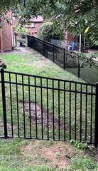 48" Classic / Commercial Grade / 3 Rail / Flush Bottom Black Aluminum Fence.