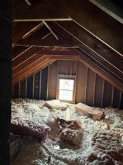 The old insulation was placed in such a way that did not create a working attic space.
