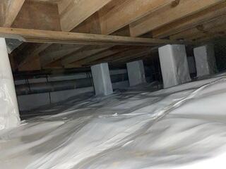 The CleanSpace Encapsulation System is a permanent for crawl space moisture.