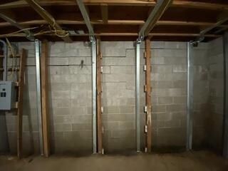 Cracked Basement Wall Reinforced with PowerBrace
