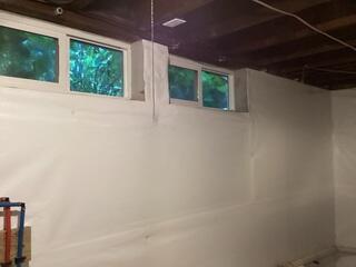 CleanSpace is a strong vapor barrier that protects the basement walls from water damage and directs any water it encounters into the WaterGuard drainage system.