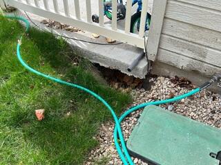 Erosion below the porch