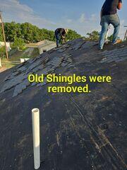 Old shingles removed.