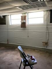 CleanSpace is a strong vapor barrier that protects the basement walls from water damage and directs any water it encounters into the WaterGuard drainage system.