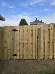6' Shadowbox Natural Pressure Treated Wood Fence /(2) Gates
