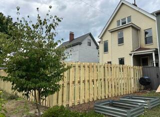 6' Shadowbox Natural Pressure Treated Wood Fence/ (1) 4' gate / (1) 5' gate