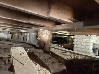 Temporary Wooden Support in Crawl Space