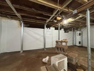 Waterproofed Basement with PowerBrace System