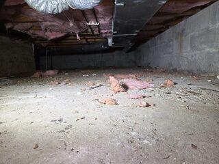 This crawl space had moisture and insulation issues.