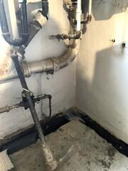 Here you can see where our crew began jackhammering on the concrete slab to make room for the WaterGuard System in one corner of the basement. Minimal invasion of the concrete slab is required to get this job done, making the installation process easy and seamless.