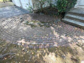 Brick Walkway before cleaning