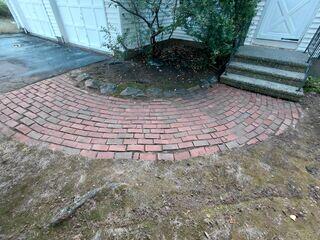 Brick walkway after cleaning
