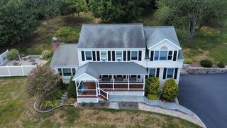 Here is a look at Robert and Tammy's roof before the renovation. Those dark streaks are roof algae, signs of shingle deterioration due to moisture and debris buildup over a long period of time. Swipe through to see the beautiful transformation!