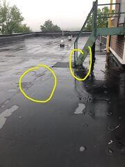 Staircase & Rubber Roofing Damage