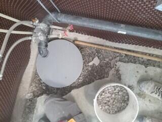 Sump liner installed