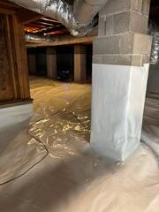 CleanSpace moisture and vapor barrier keeps water out of the crawl space.