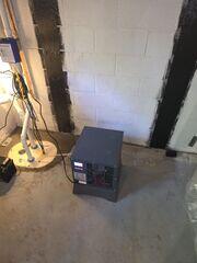 TripleSafe sump pump was installed to provide the homeowner with the ultimate protection from water seepage. Each sump pump is fitted with three pumps; one primary pump, one secondary pump, and an UltraSump battery powered pump, so your basement stays nice and dry.