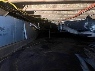 Before CleanSpace© - Dark, Damp Crawl Space