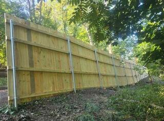 8' Privacy Natural / Galvanized Pressure Treated Wood Fence / Galvanized Posts
