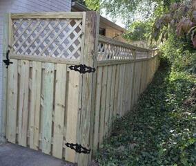 4' Shadowbox with a 1' lattice added on Top Natural Pressure Treated Wood