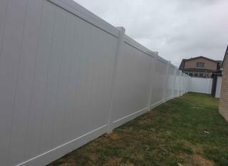 6' Acadia Privacy White Vinyl Fence/ 10' Wide Double Gate