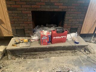 Jackhammering in Front of The Fireplace