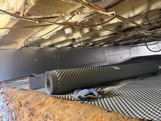 During Drainage Matting Install